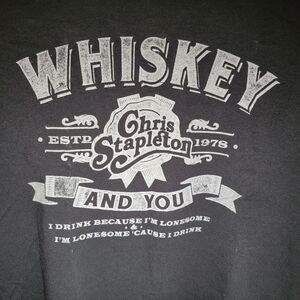Chris Stapleton Tee "Whiskey And You" Short Sleeve Black - Size Large